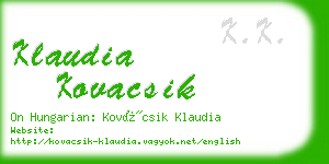 klaudia kovacsik business card